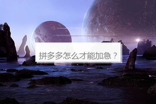 拼多多怎么才能加急？拼多多物流怎么加急